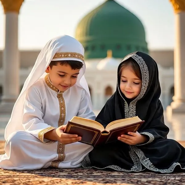 Boy reading Quran